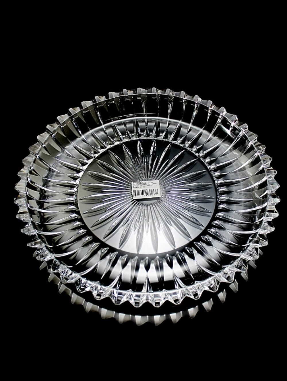 Crystal Platter Diamond Brilliance, Heavy Clear Glass New